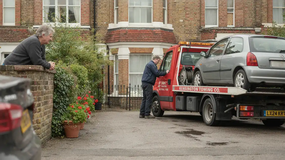 Tow truck collecting a car in Kennington, Bendigo, local towing and cash for cars service